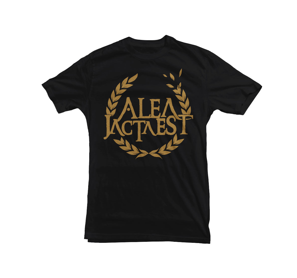 ALEA JACTA EST - "LOGO TEE GOLD" Black T-Shirt